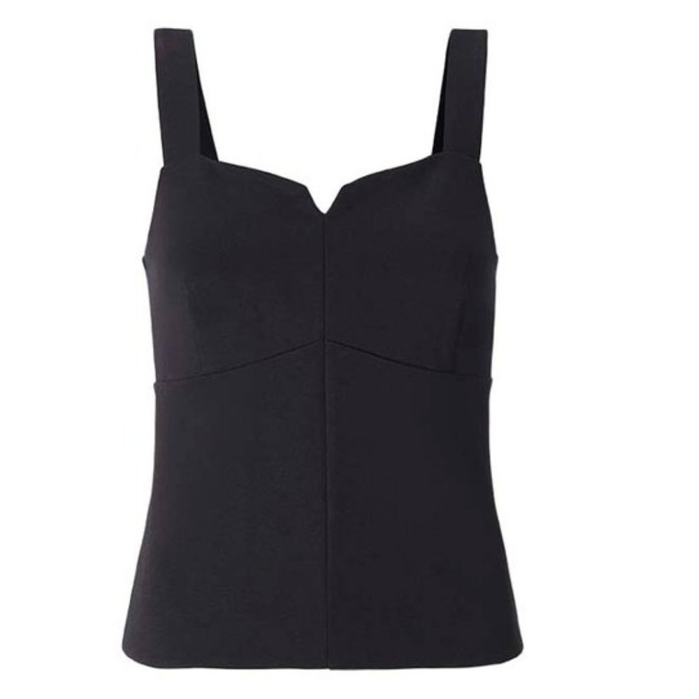 Cabi Womens Under Over V-Neck Crop Tank Top Sleeveless Size L Black